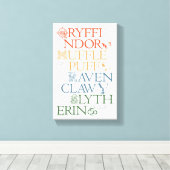 ハリーポッター™ |繊細なスケッチHOGWARTS™ハウス キャンバスプリント (インサイチュ (ウッドフロア))