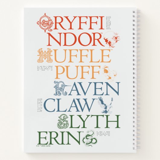 ハリーポッター™ |繊細なスケッチHOGWARTS™ハウス ノートブック (裏面)