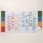 ハリーポッター™ |繊細なスケッチHOGWARTS™ハウス ビーチタオル (正面)