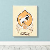 ハリーポッター™ |繊細なスケッチHUFFLEPUFF™クレスト キャンバスプリント (インサイチュ (ウッドフロア))