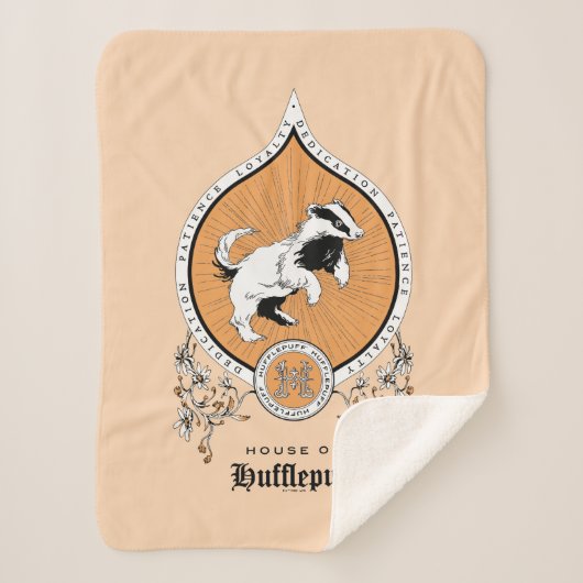 ハリーポッター™ |繊細なスケッチHUFFLEPUFF™クレスト シェルパブランケット (正面)