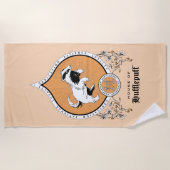 ハリーポッター™ |繊細なスケッチHUFFLEPUFF™クレスト ビーチタオル (正面)