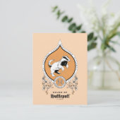 ハリーポッター™ |繊細なスケッチHUFFLEPUFF™クレスト ポストカード (スタンド正面)