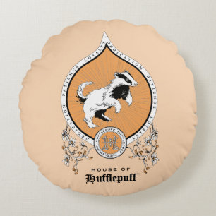 ハリーポッター™ 繊細なスケッチHUFFLEPUFF™クレスト ラウンドクッション