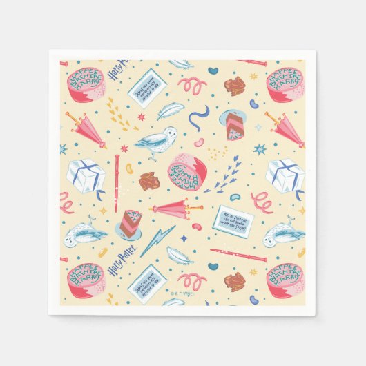 ハリーポッター™誕生祝いパターン スタンダードカクテルナプキン (正面)