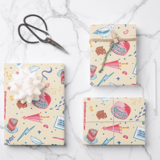 ハリーポッター™誕生祝いパターン ラッピングペーパーシート (正面)