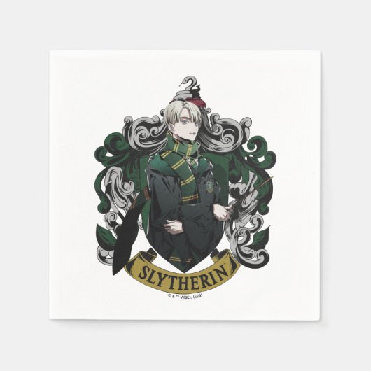 ハリーポッター™ | Anime Draco Malfoy House Crest スタンダードカクテルナプキン (正面)