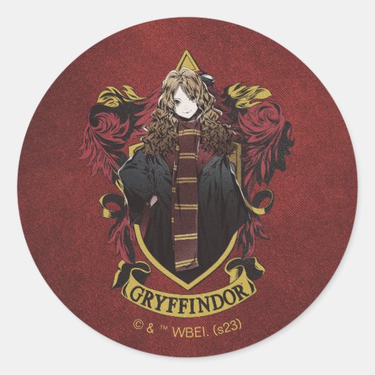 ハリーポッター™ | Anime Harmione House Crest ラウンドシール (正面)
