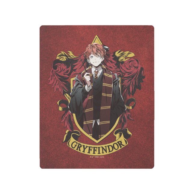 ハリーポッター™ | Anime Ron Weasley House Crest メタルプリント (正面)
