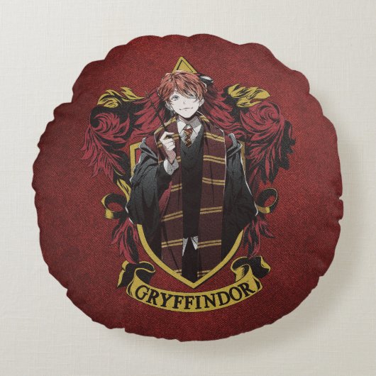 ハリーポッター™ | Anime Ron Weasley House Crest ラウンドクッション (正面)