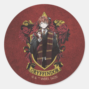 ハリーポッター™ Anime Ron Weasley House Crest ラウンドシール