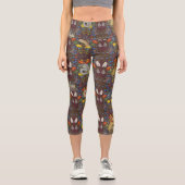 ハリーポッター™ | Burgundy水彩のアイコンパターン カプリレギンス (正面)