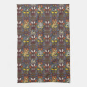 ハリーポッター™ | Burgundy水彩のアイコンパターン キッチンタオル (縦)