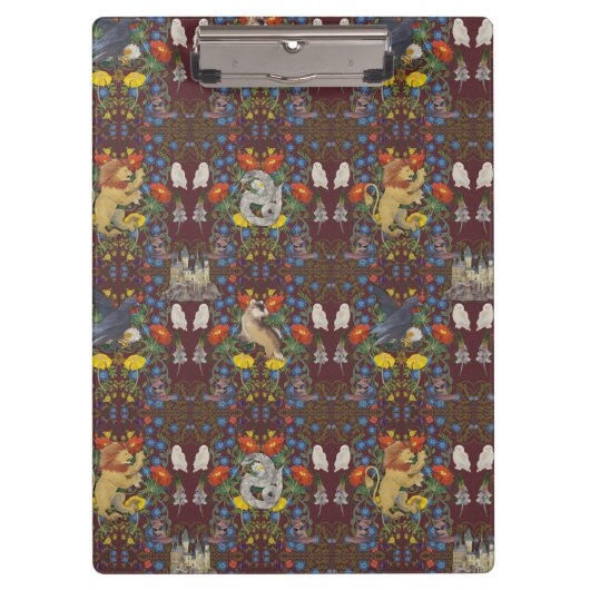 ハリーポッター™ | Burgundy水彩のアイコンパターン クリップボード (正面)