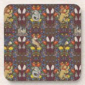 ハリーポッター™ | Burgundy水彩のアイコンパターン コースター (正面)