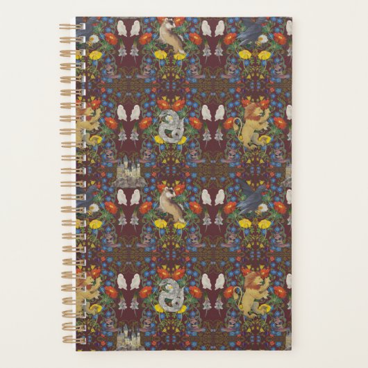 ハリーポッター™ | Burgundy水彩のアイコンパターン プランナー手帳 (正面)