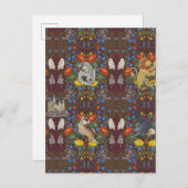 ハリーポッター™ | Burgundy水彩のアイコンパターン ポストカード (正面/裏面)