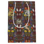 ハリーポッター™ | Burgundy水彩のアイコンパターン ミディアムペーパーバッグ (正面)