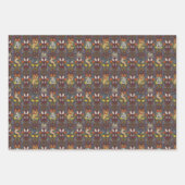 ハリーポッター™ | Burgundy水彩のアイコンパターン ラッピングペーパーシート (正面)