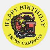 ハリーポッター™ | GRYFFINDOR™ハッピーバースデー ラウンドシール (正面)