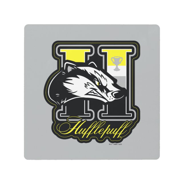 ハリーポッター™ | HUFFLEPUFF™アスレティックバッジ メタルプリント (正面)