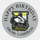 ハリーポッター™ | HUFFLEPUFF™ハッピーバースデー ラウンドシール (正面)