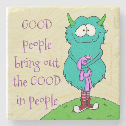 ハリーモンスターw/quoteの石造りのコースター ストーンコースター (正面)