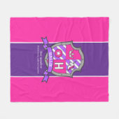 ハリーレターHの名前はシールドピンクパープル フリースブランケット (正面(横))