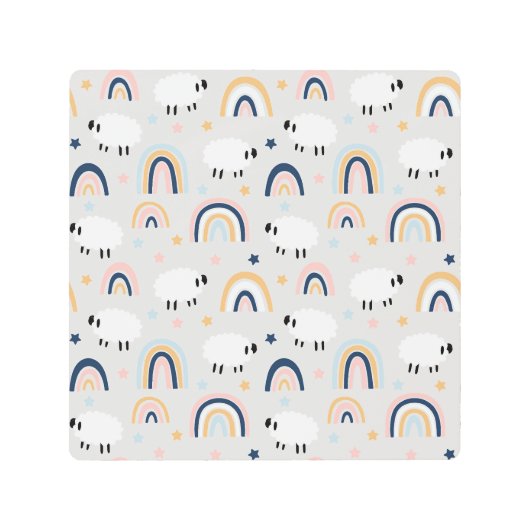 ハリーンボホーシープレインボープリント メタルプリント (正面)