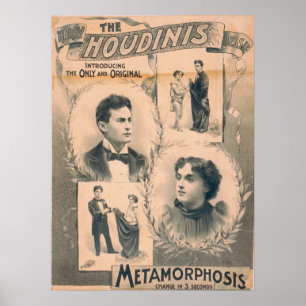 ハリー及びBessie HOUDINIのボードビルポスター ポスター