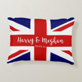 ハリー及びMeghan |の王室のな結婚式の記念 アクセントクッション (裏面)