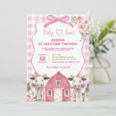 ハリー・カウ・ツインズ・ベイビーシャワー招待状 招待状 (スタンド正面)