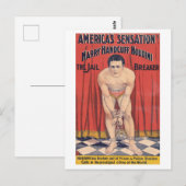 ハリー・ハンドカフ・ホーディニ、刑務所ブレーカー1900 ポストカード (正面/裏面)