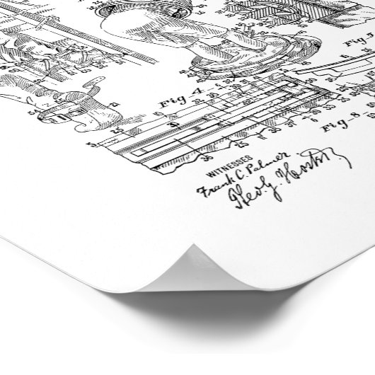 ハリー・ホーディニ・ダイバーズスーツ特許 ポスター (角)