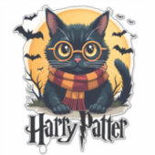 ハリー・ポッターと魔法使い 黒猫 ハロウィン 楽しい映画 シール (正面)