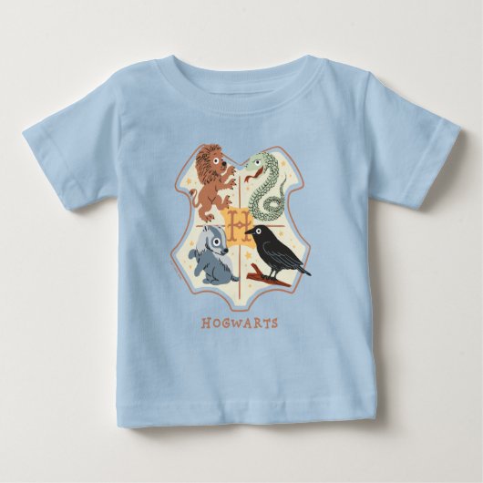 ハリー・ポッターのホグワーツの紋章(アニメ風) ベビーTシャツ (正面)