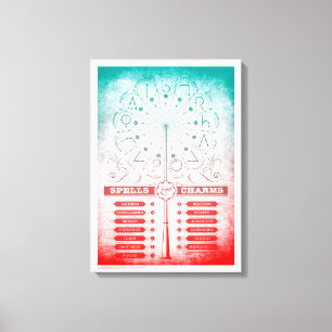 ハリー・ポッターの呪文   ワンド指導チャート キャンバスプリント