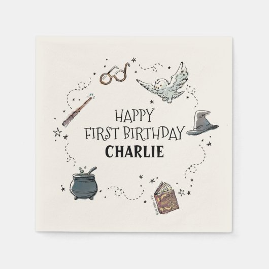 ハリー・ポッターの1歳の誕生日 スタンダードカクテルナプキン (正面)