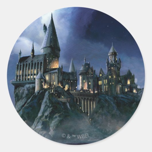 ハリー・ポッターシリーズの城|月明りのHogwarts ラウンドシール (正面)