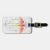 ハリー・ポッターシリーズの綴り|ハリーの細い棒のインフォグラフィック ラゲッジタグ (正面横)