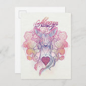 ハリー・ポッターシリーズの綴り| "常に"雌ジカPatronus ポストカード (正面/裏面)