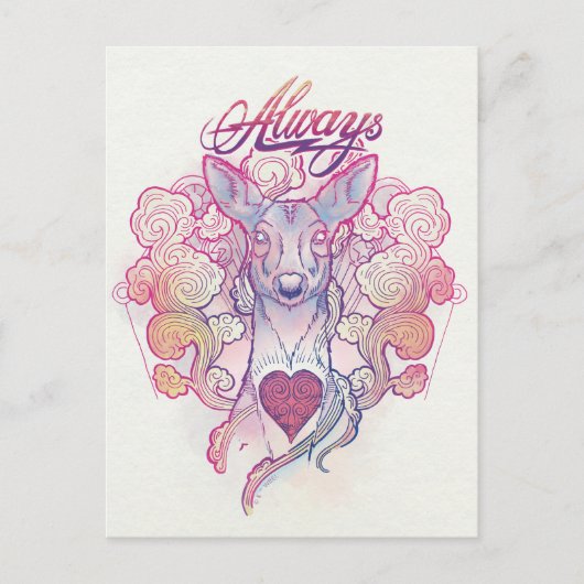 ハリー・ポッターシリーズの綴り| "常に"雌ジカPatronus ポストカード (正面)