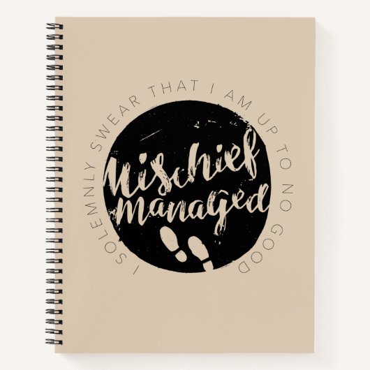 ハリー・ポッターシリーズ|の略奪者の地図のチャームのタイポグラフィ ノートブック (正面)