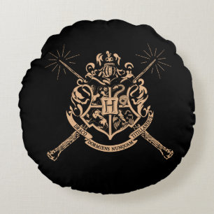 ハリー・ポッターシリーズ のHogwartsによって交差させる細い棒の頂上 ラウンドクッション