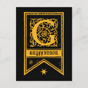 ハリー・ポッターシリーズ  Gryffindorのモノグラムの旗 ポストカード
