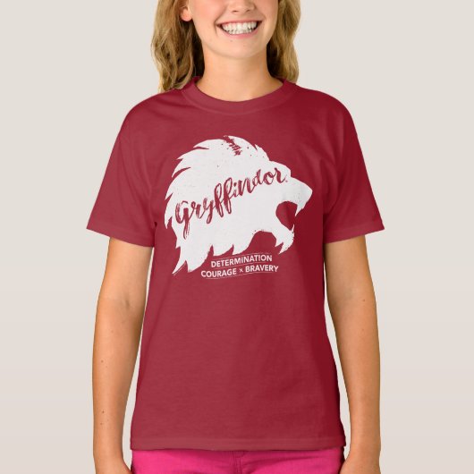 ハリー・ポッターシリーズ| GRYFFINDOR™のシルエットのタイポグラフィ Tシャツ (正面)