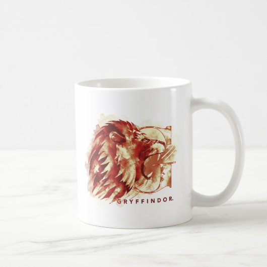 ハリー・ポッターシリーズ| GRYFFINDOR™のライオンの水彩画 コーヒーマグカップ (右)