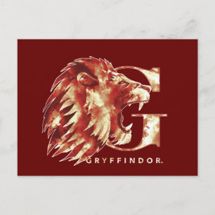 ハリー・ポッターシリーズ  GRYFFINDOR™のライオンの水彩画 ポストカード