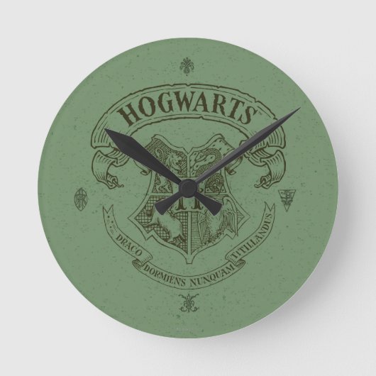 ハリー・ポッターシリーズ| Hogwartsの旗の頂上 ラウンド壁時計 (正面)