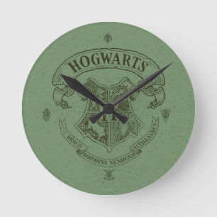 ハリー・ポッターシリーズ  Hogwartsの旗の頂上 ラウンド壁時計
